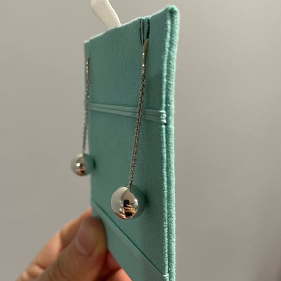 Tiffany & Co. Sterling Silver 925 10mm Hardware Ball Hook Dangle Drop Earrings - Picture 13 of 14